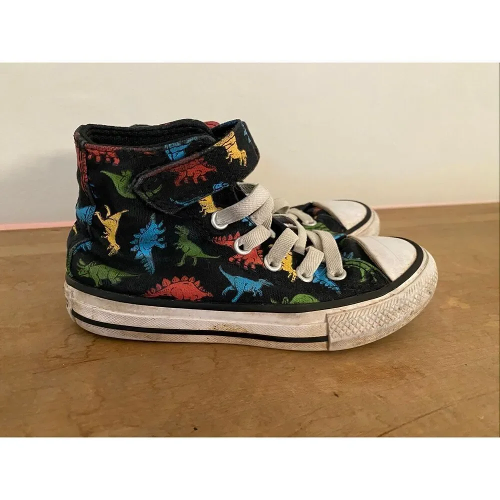 Converse 11 kids All Star Dino high-Top Sneakers shoes black multicolor